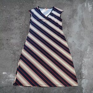 Vintage Tommy Hilfiger Midi Dress 90s Striped Minimalist Model Off Duty